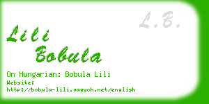 lili bobula business card